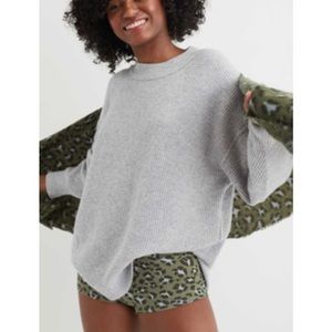 Aerie waffle oversized crew sweater